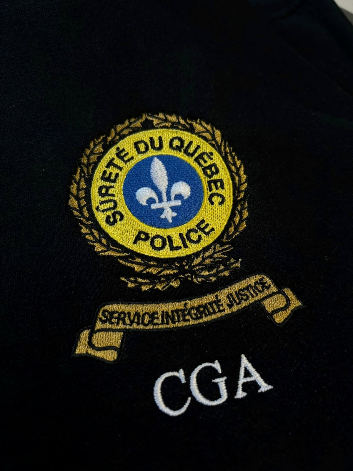 Écusson de la Sûreté du Québec brodé par Up'n Down